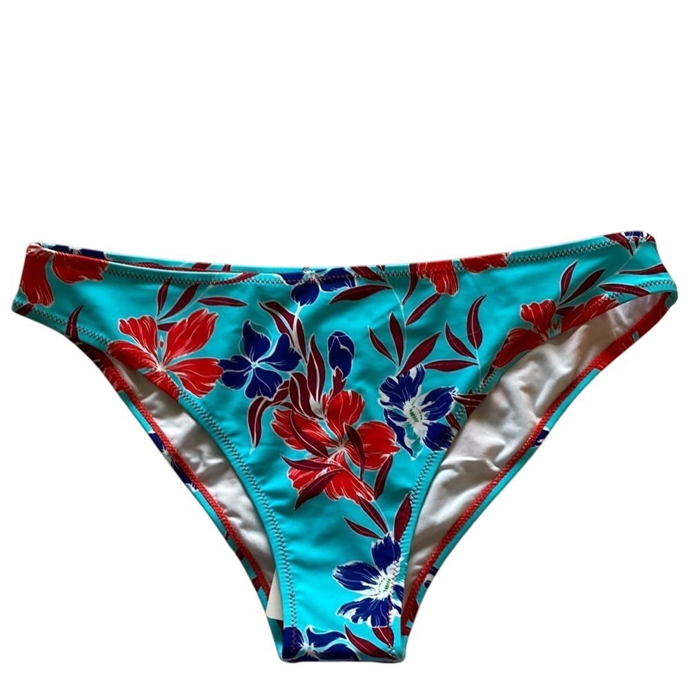Cupshe Women's Bikini‎ Bottom Size XXL Blue Red Floral NWT